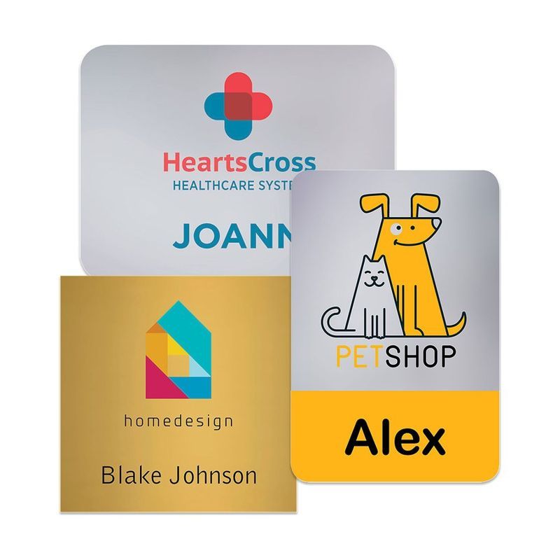 Custom Size Metallic Plastic Name Badge