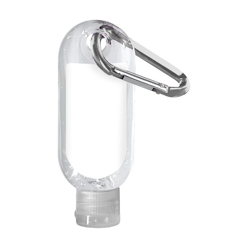 Clear Bottle Sanitizer with Carabiner 1.9 oz