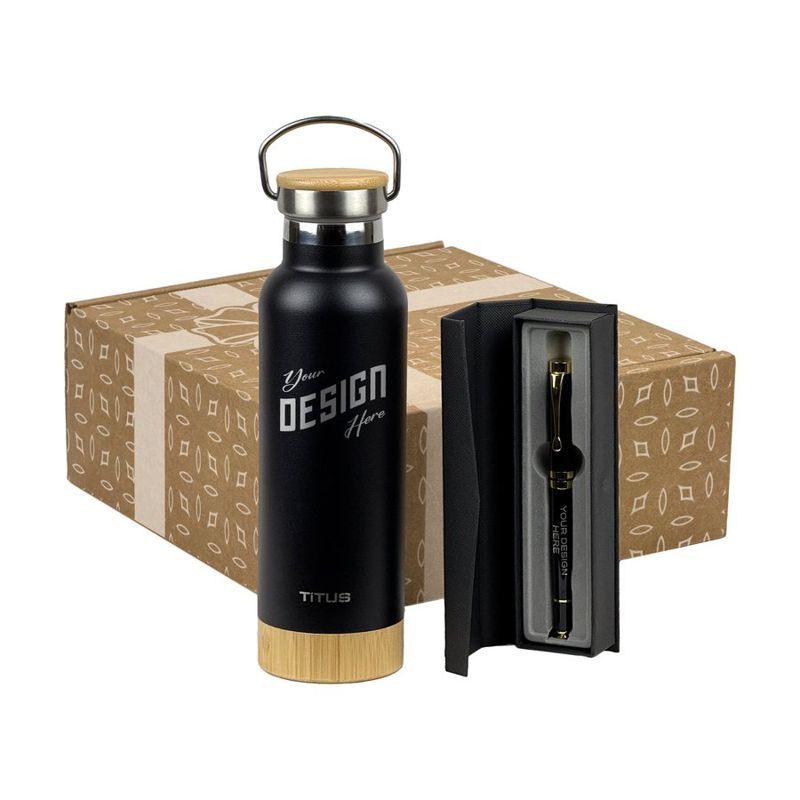 17 Oz. Executive Water Bottle and Chrome Trim Pen Gift Set