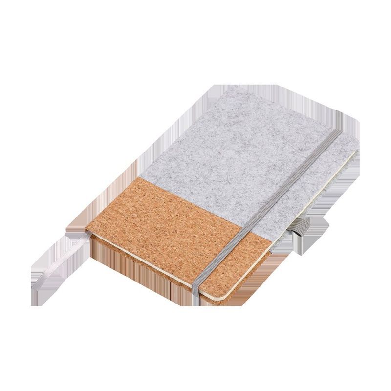 Cork and Recycled Felt Notebook, 5.5 x 8.25