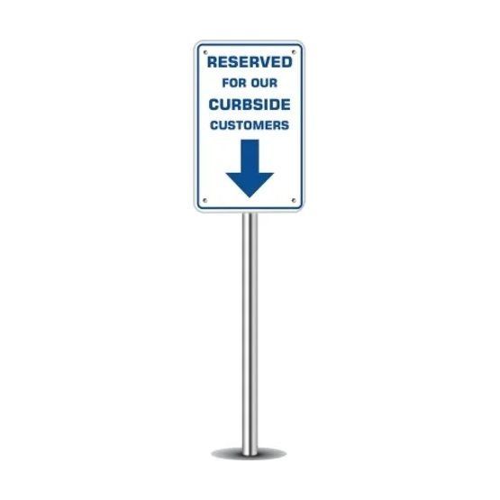 Reserved Parking for Curbside Customers Sign 1 ft x 1 ft