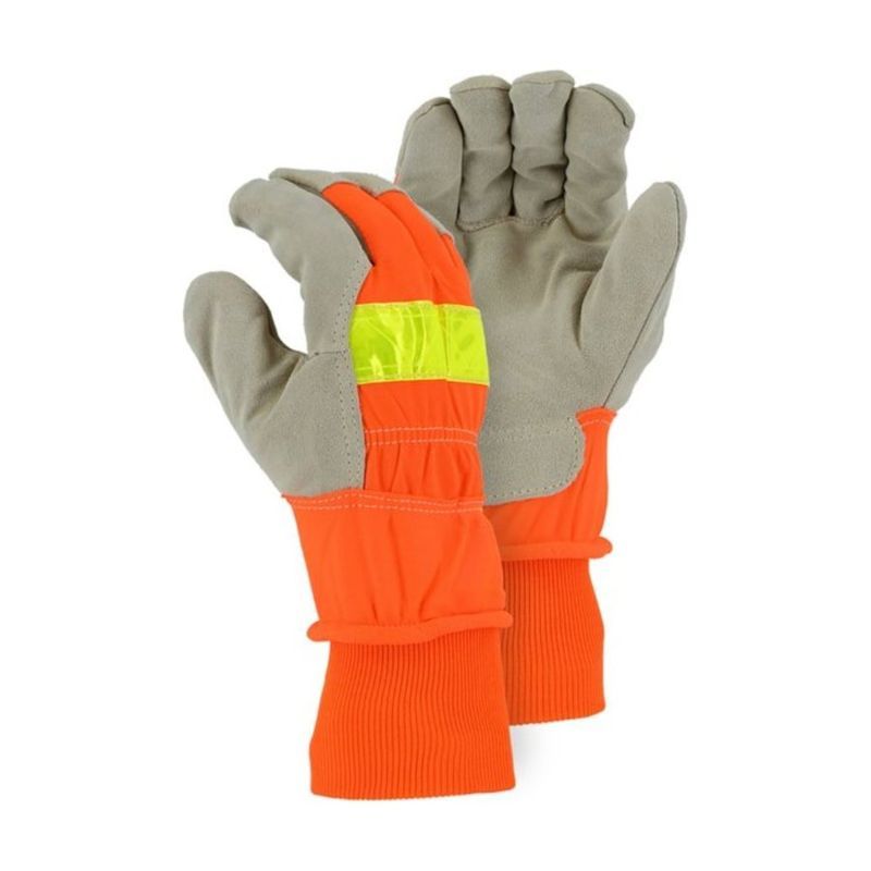 Winter Lined Pigskin Leather Palm Hi-Vis Glove