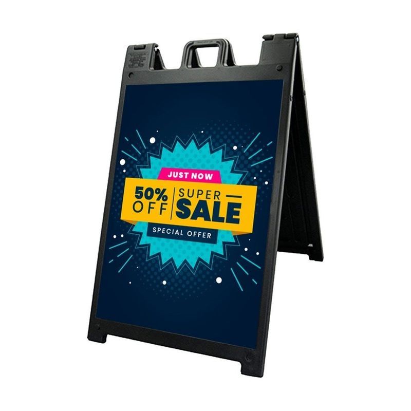 Black Sidewalk Sign Package, 2 Printed Panels