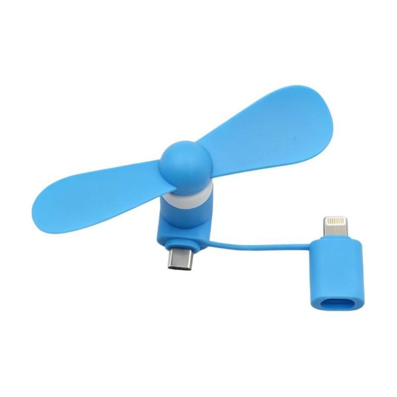 Mini USB Fan Dual with Lightning and USB-C