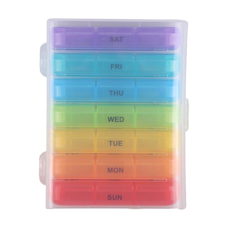 21-Compartment 7-Day Pill Box