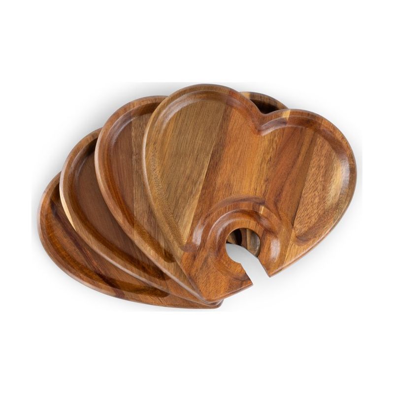Heart Shaped Wine Appetizer Plate Set of 4