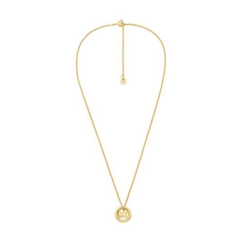 Michael Kors Logo Charm Necklace in Gold