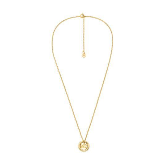 Michael Kors Logo Charm Necklace in Gold