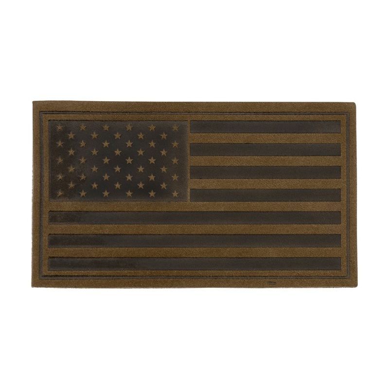 American Flag Leather Patch, Made in USA