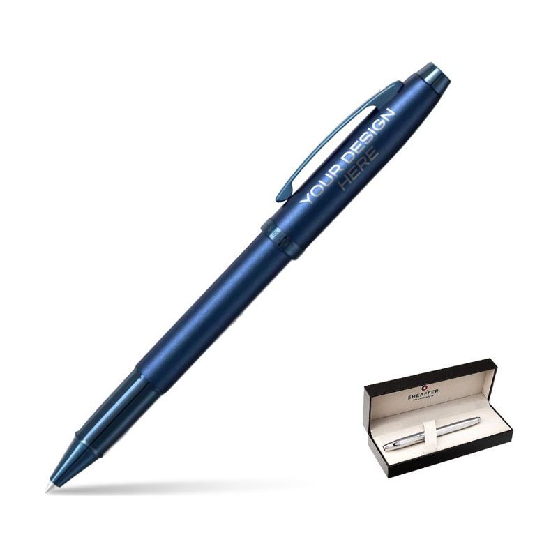 Sheaffer 100 Satin Blue Trim Executive Rollerball Pen