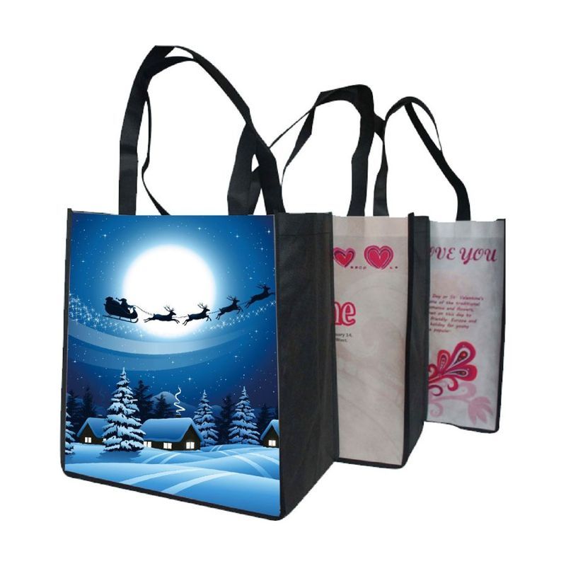 Full-Color Wide Grocery Tote, 13" x 13" x 5"