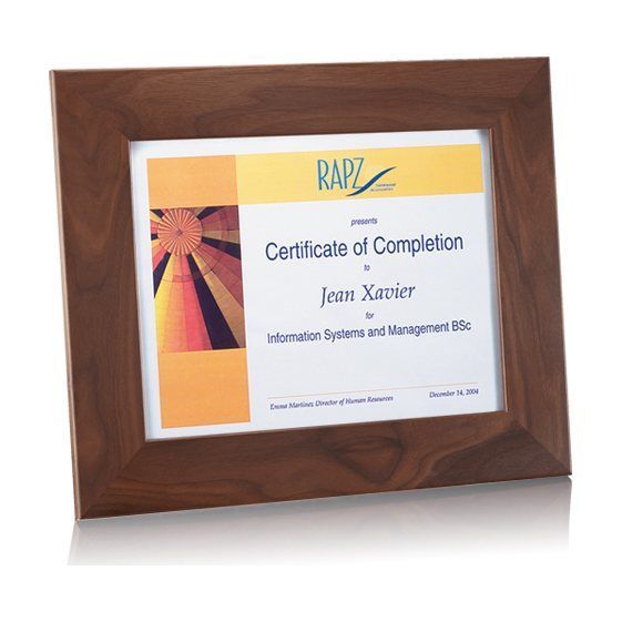 Genuine Walnut Certificate Holder