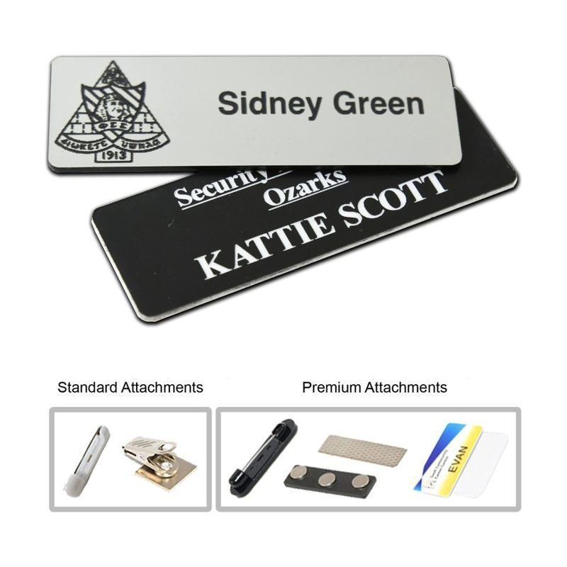 Engraved Plastic Name Badge 1" x 3"