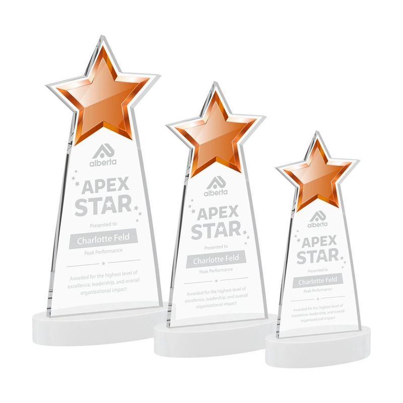 Starlite Crystal Award on Alberton Base, White