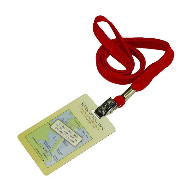3/8" Flat Lanyard with Full Color PVC Card