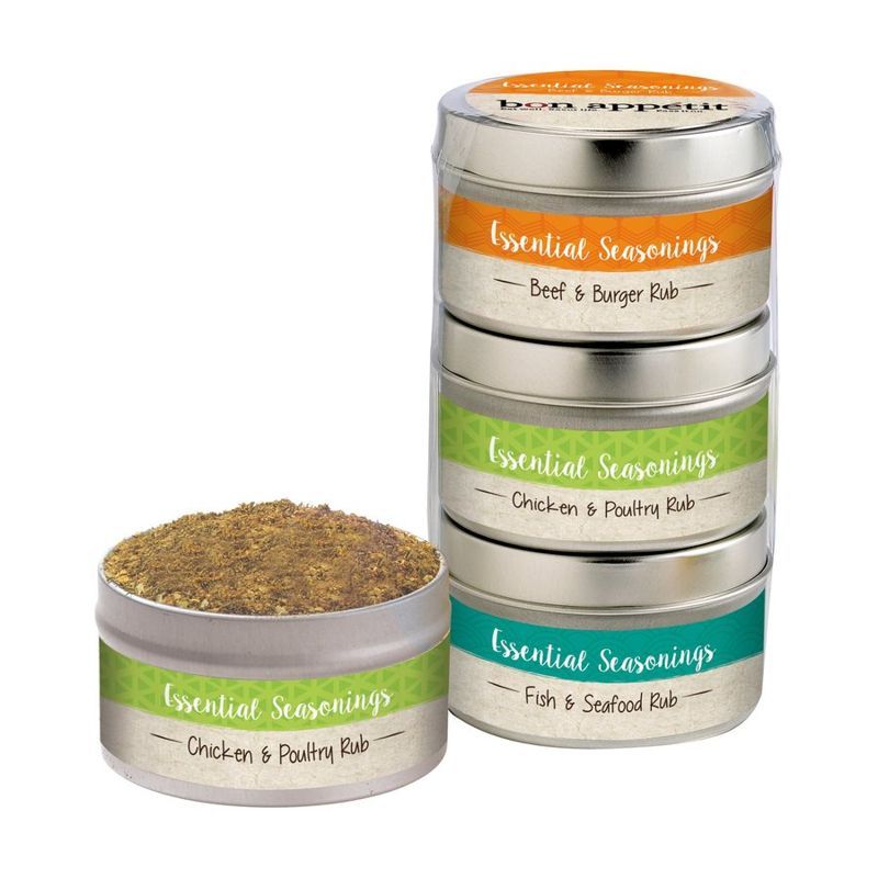 Gourmet Spice Rub Tins Set of 3