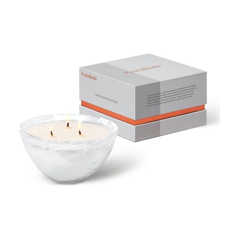 Kosta Boda Contrast Candle - White