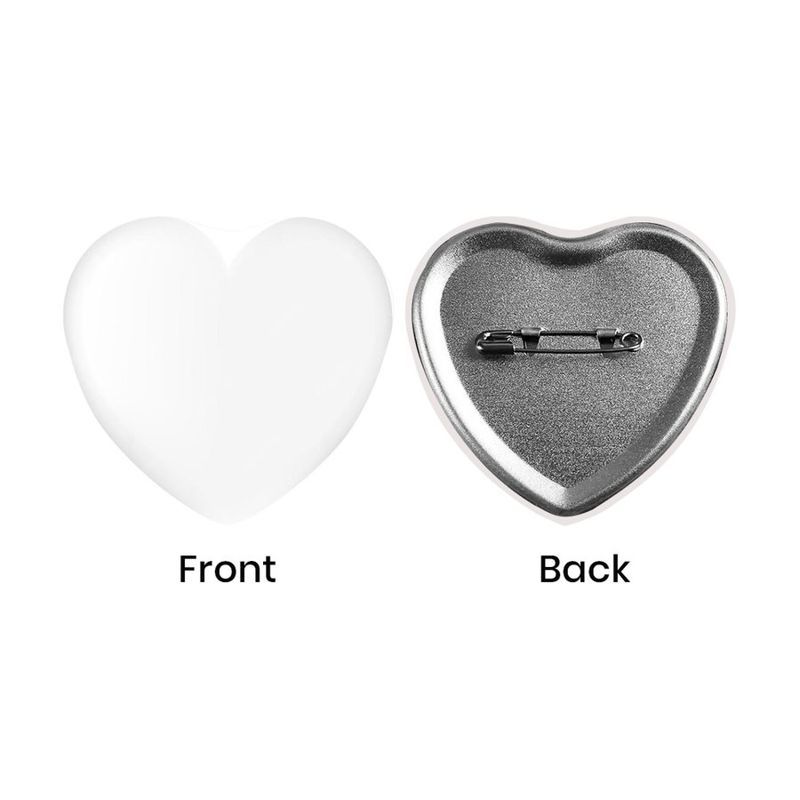 2.4" x 2" Heart Shaped Custom Button