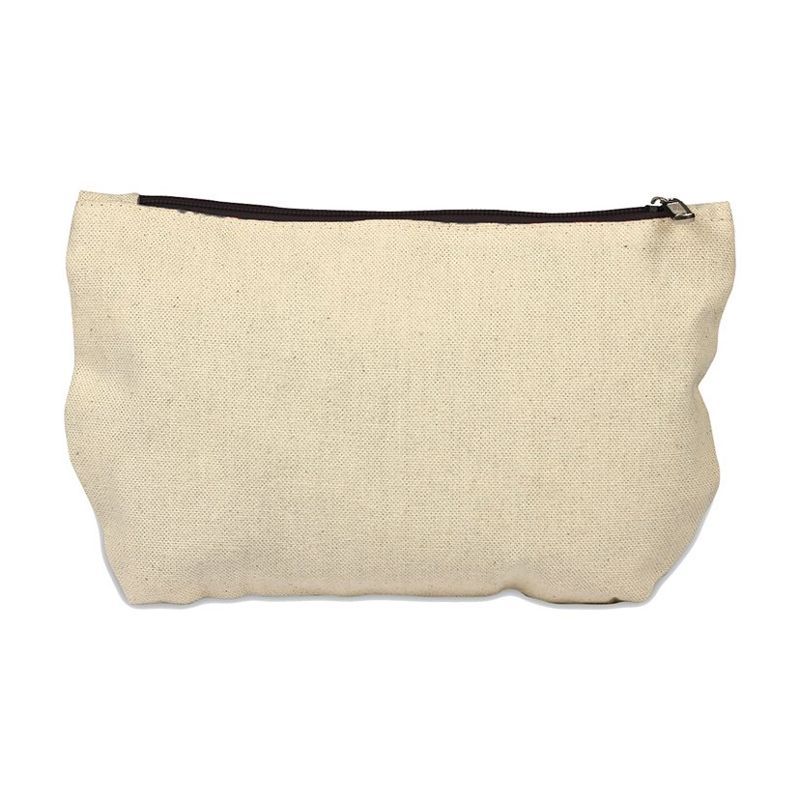 Cotton Canvas Pouch with Color Zipper, Assorted Colors