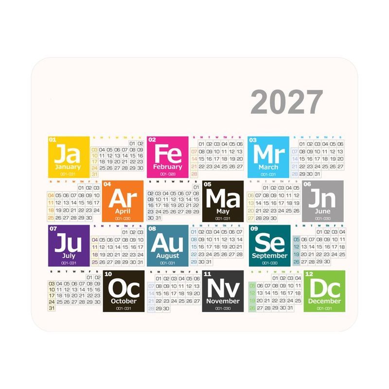 Periodic Table Calendar Mouse Pad