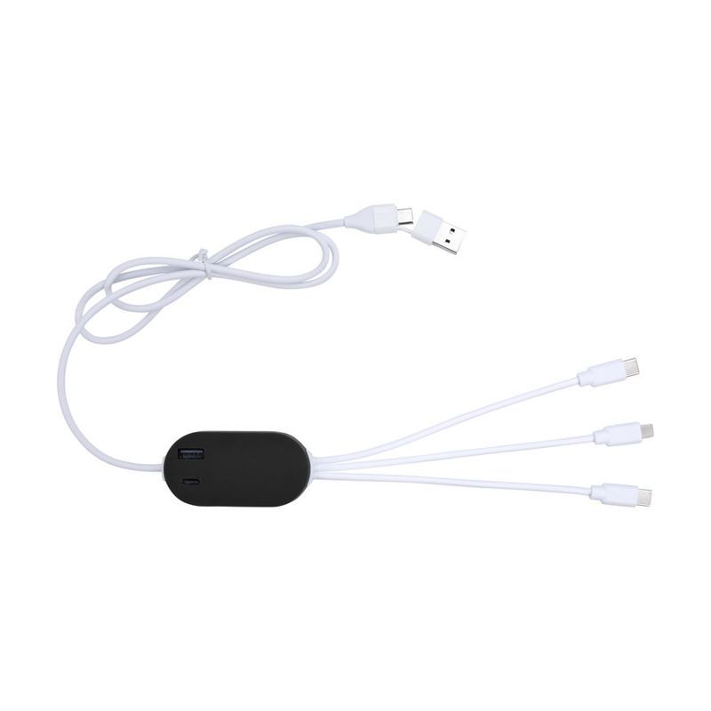 DualLink 2A Charging Cable With USB Hub