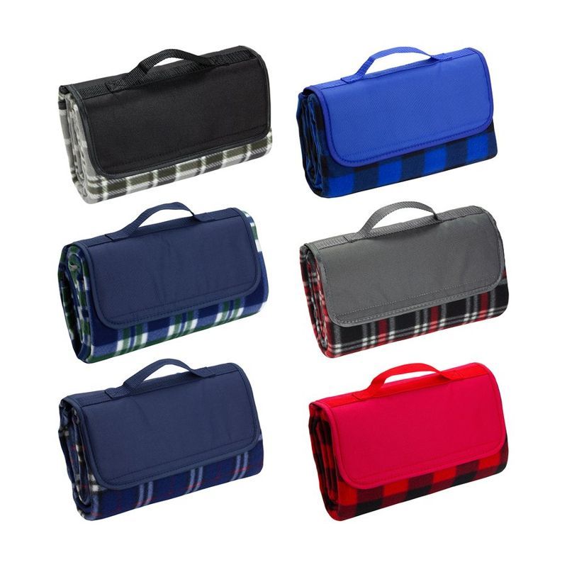 Plaid Barrel Fleece Picnic Blanket
