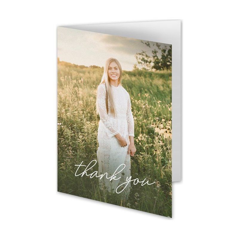 Calligraphy Photo Thank You Card