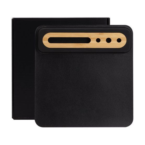 Desktop Mouse Pad with Phone Slot and Bamboo Accents