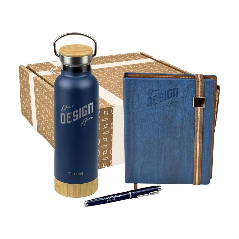 17 Oz. Water Bottle, Melange Notebook and Pen Gift Set