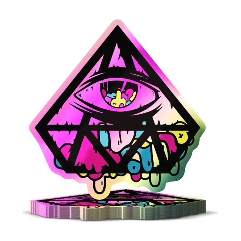 7" Custom Shape Holographic Sticker