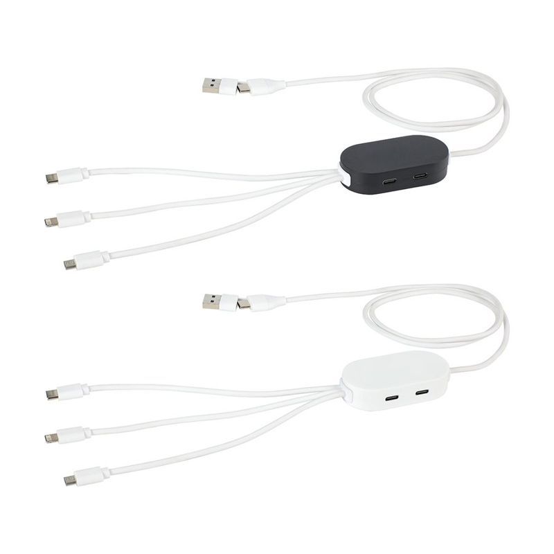 3-in-1 Charging Cable with 4-Port USB Hub