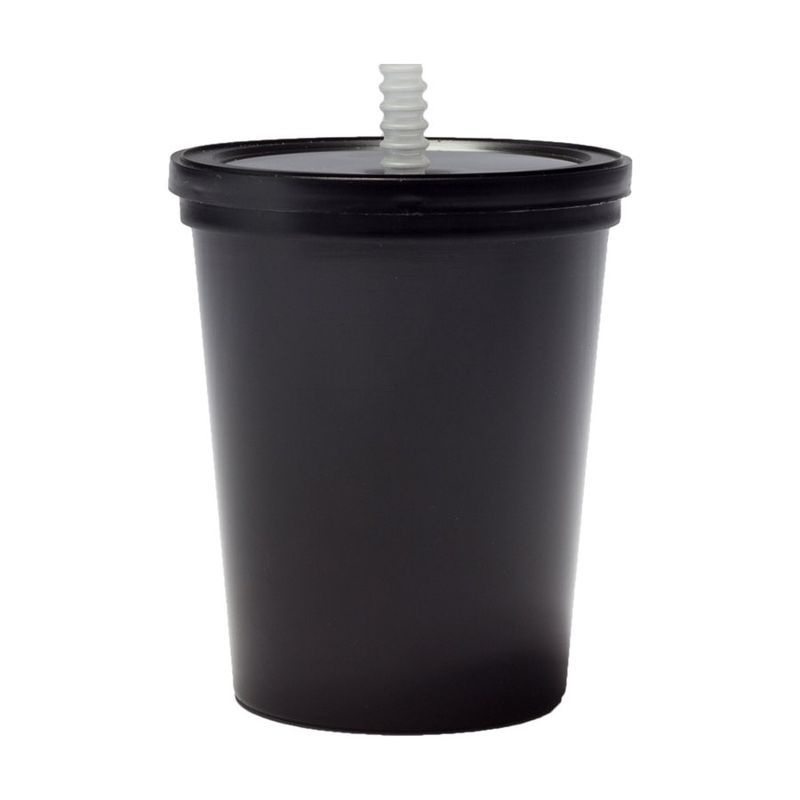 16 oz Plastic Stadium Cup with Lid and Straw