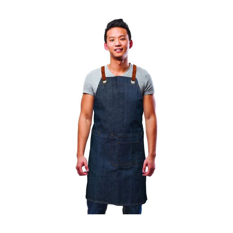 Denim Bib Apron with Grommets