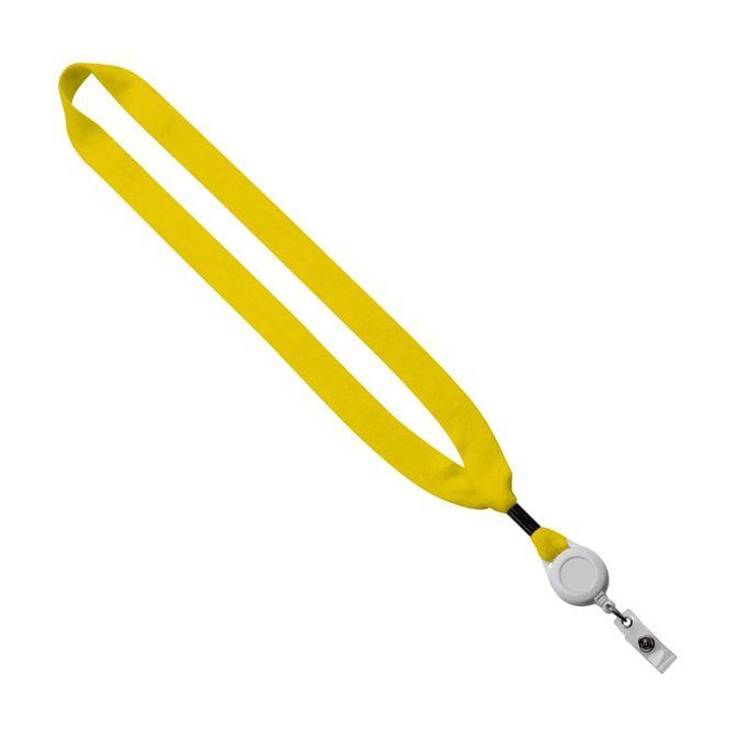 3/4" Cotton Lanyard with Retractable Badge Reel