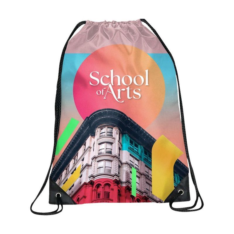 18 x 13.5 in Full Coverage Printed Drawstring Backpack