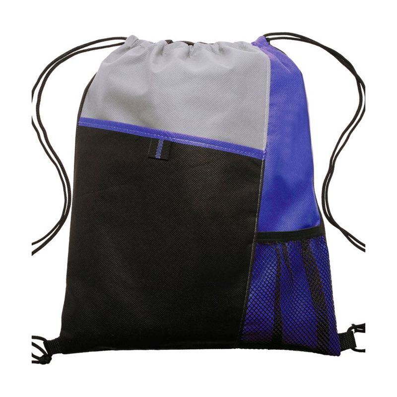 Mesh Pocket Non-Woven Drawstring Backpack