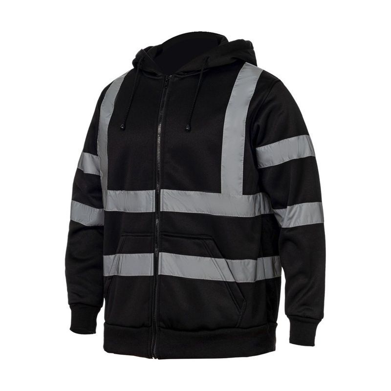 Class 3 Reflective Tape Safety Zipper Hoodie