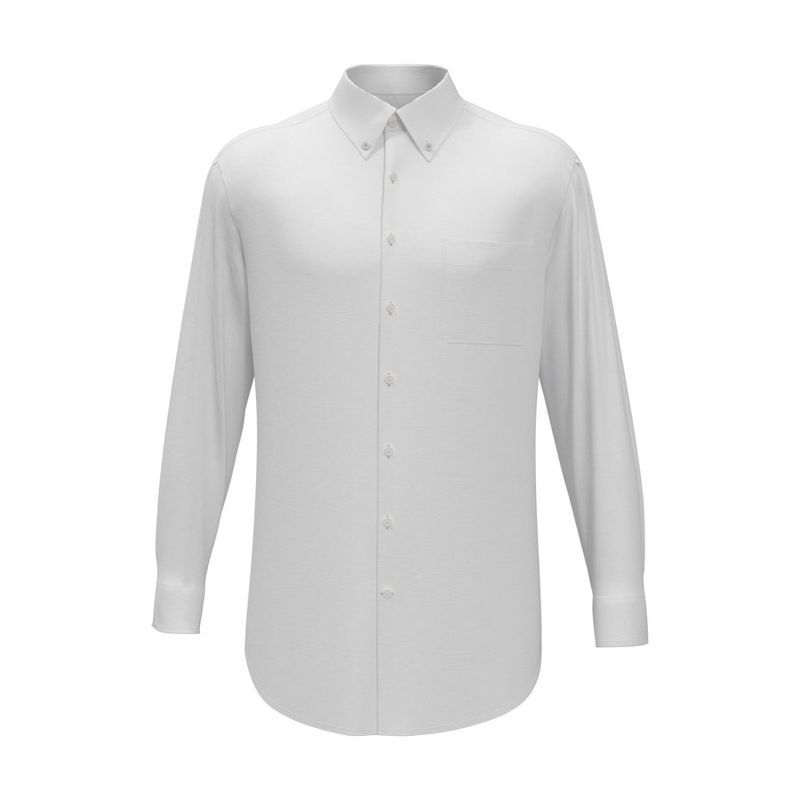 Big and Tall Heathered Long Sleeve Polo Woven Shirt