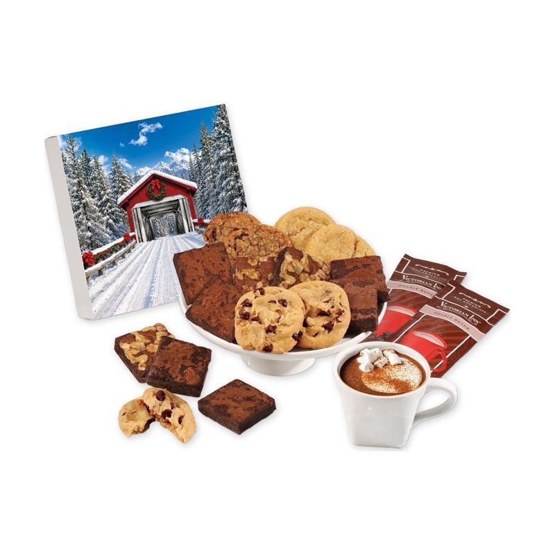Cookie and Brownie Gift Box, Snow-Covered Bridge Sleeve