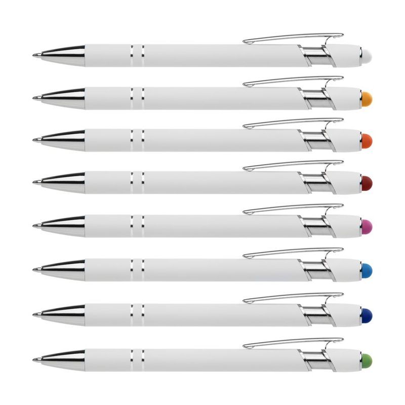 Ellipse Softy White Barrel Metal Pen with Stylus