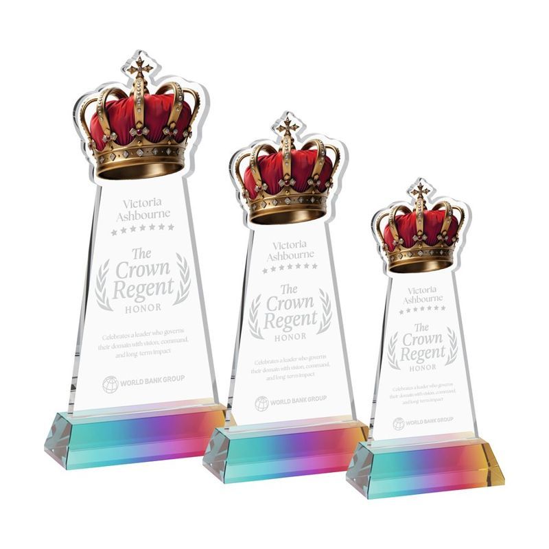 Crown Crystal Award on Hartford Base, Prismatic