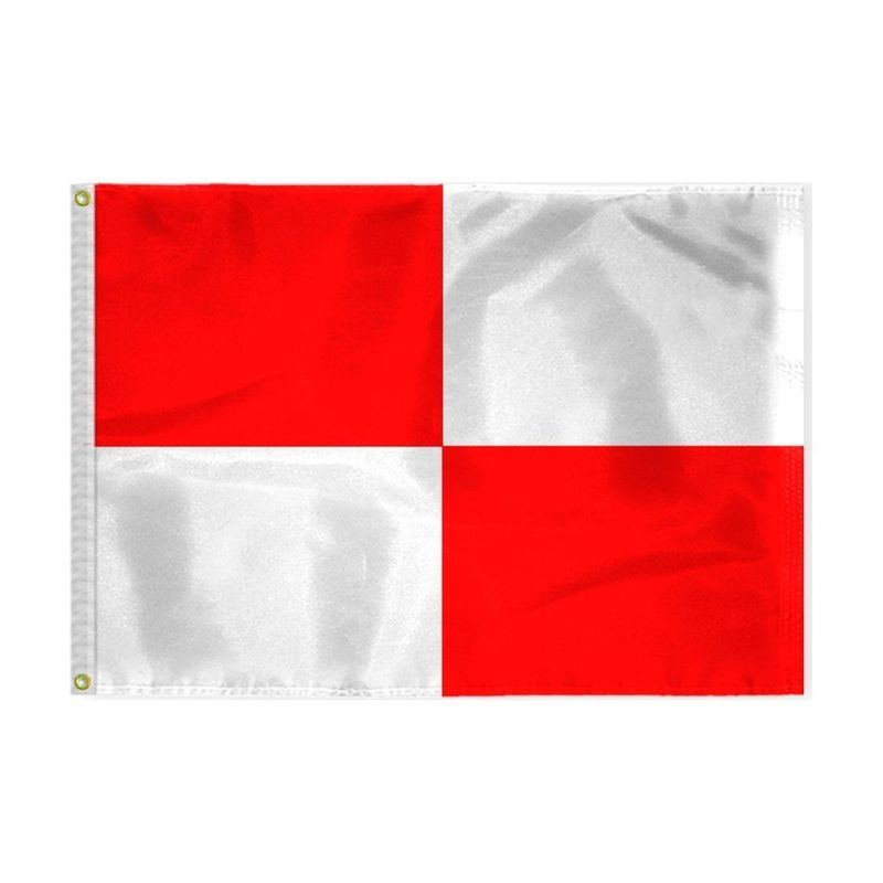 Printed Red and White Beach Safety Flag 2.5' x 3.3'