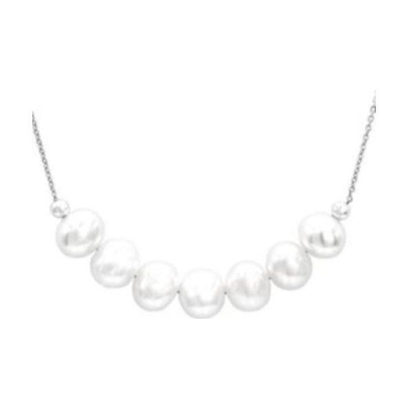 Sterling Silver Seven Pearl Necklace