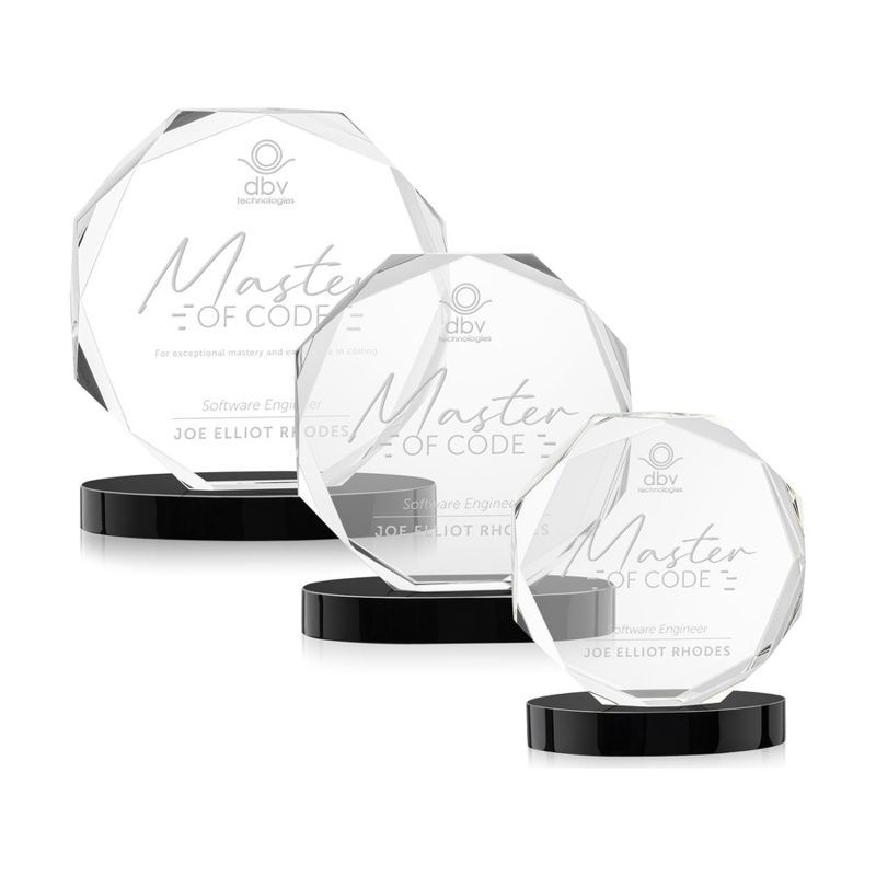 Acadian Crystal Award on Alberton Base, Black