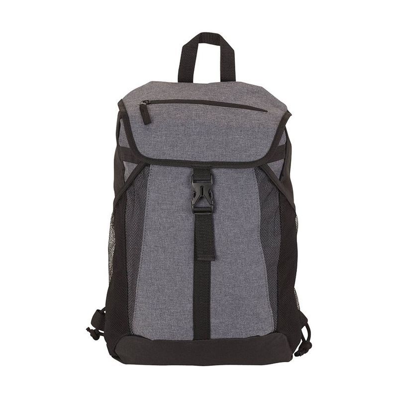 Drawstring Backpack with Buckled Front Flap