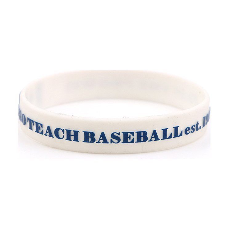 Embossed Silicone Wristband with 1 Color Fill
