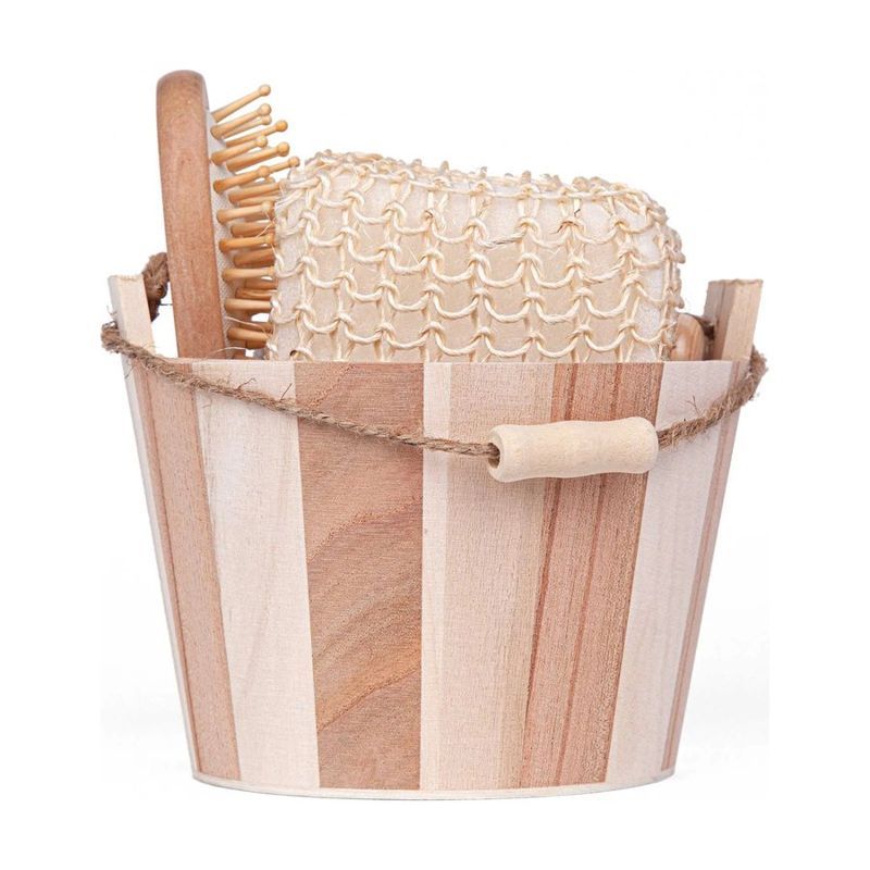 Bamboo Bucket Bath and Massage Set 5 Piece