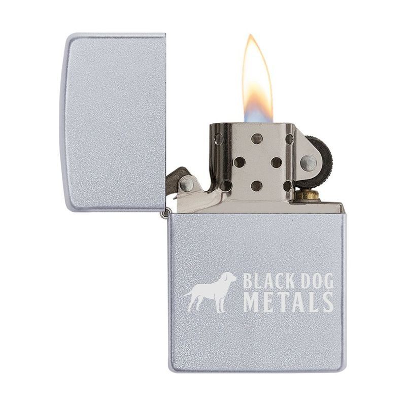 Zippo Satin Chrome Windproof Lighter, Laser Engraved
