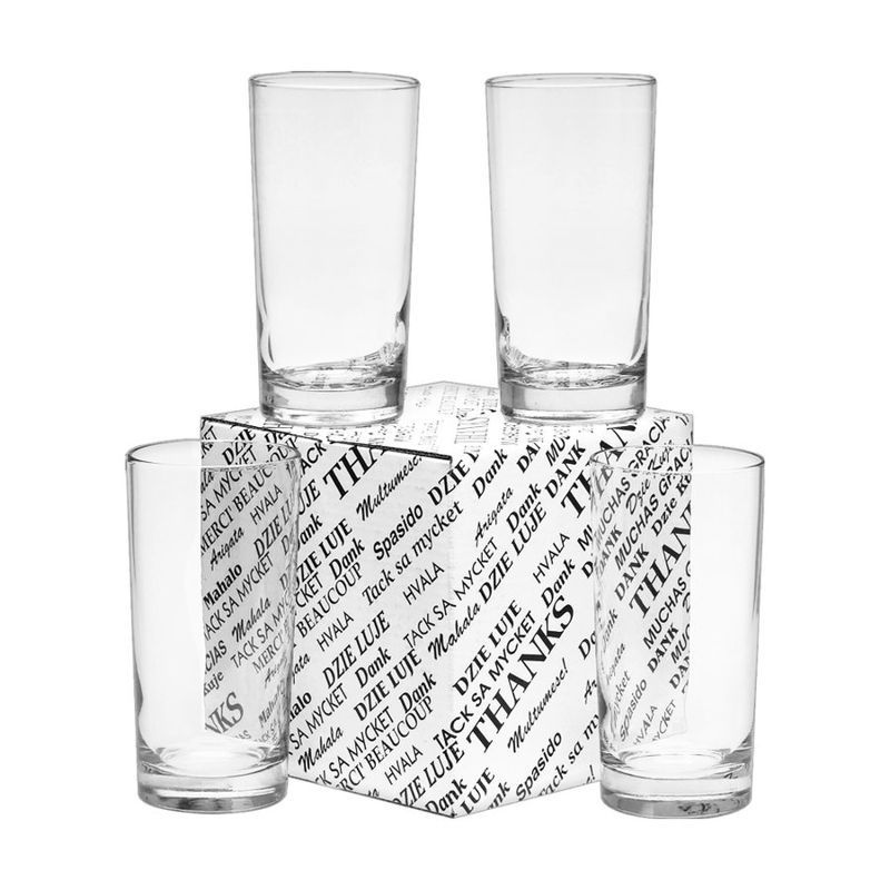 12 Oz. Deep Etched Deluxe Beverage Glass Set