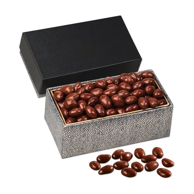 Chocolate Covered Almonds in Black and Silver Gift Box
